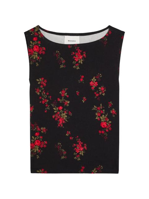 Reformation Dusk floral-print top - Black - zdjęcie produktu nr 1