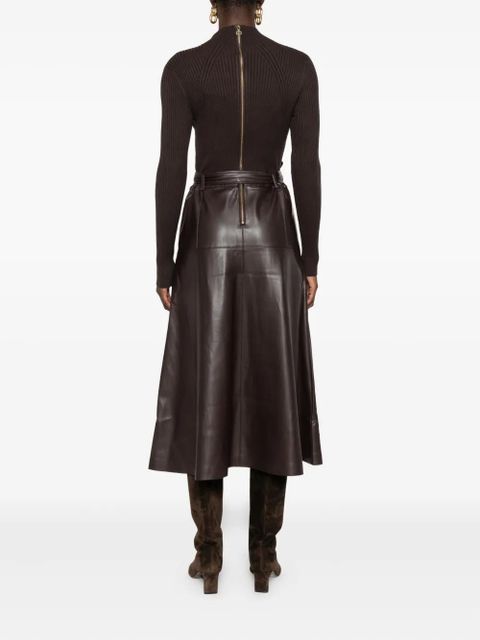 TWINSET long-sleeved belted dress - Brown