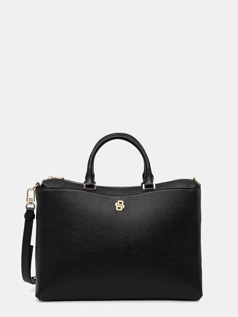 BOSS torebka skórzana kolor czarny 50552192