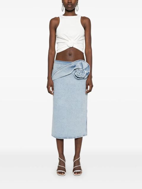 Magda Butrym rose-appliqué tank top - White - zdjęcie produktu nr 2