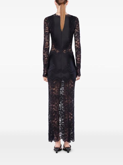 Rabanne long-sleeve lace maxi dress - Black