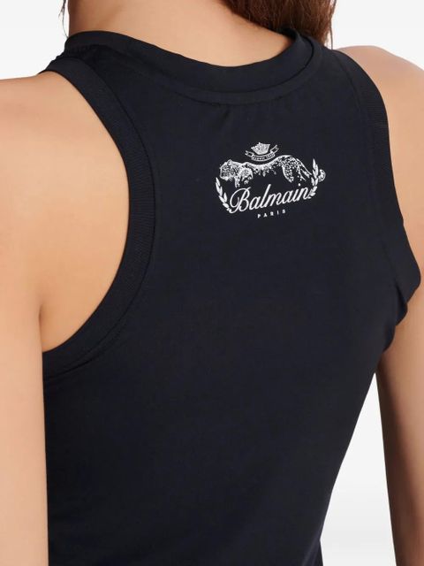 Balmain leopard-print halterneck top - Black