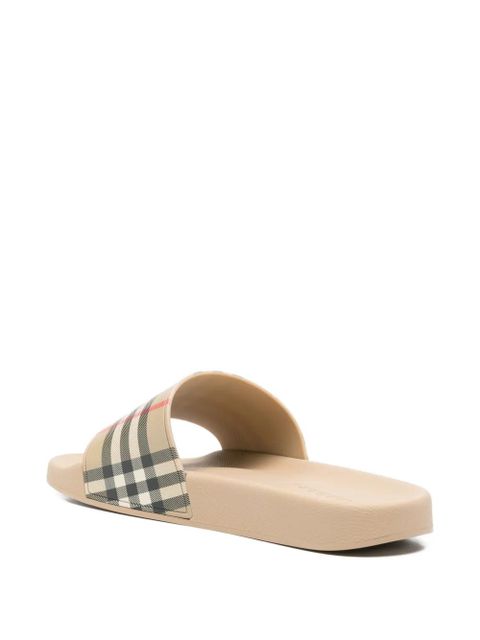 Burberry checked slides - Neutrals