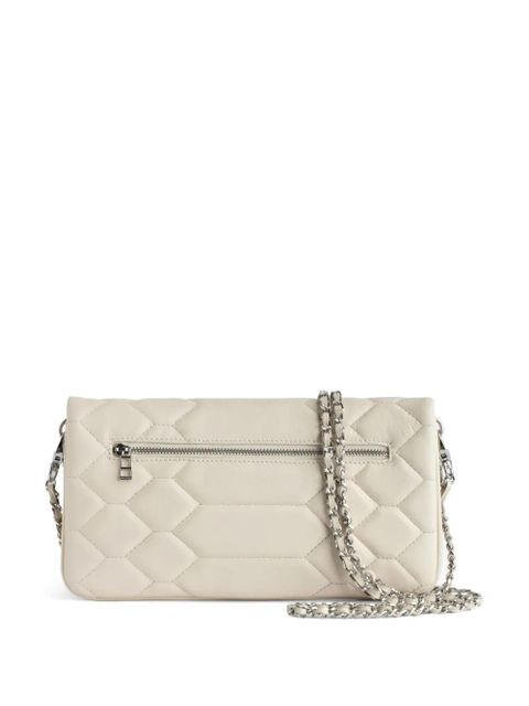 Zadig&Voltaire Rock quilted leather clutch bag - Neutrals