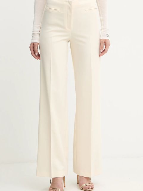 Patrizia Pepe spodnie damskie kolor beżowy szerokie high waist 2P1725 A498 - zdjęcie produktu nr 1