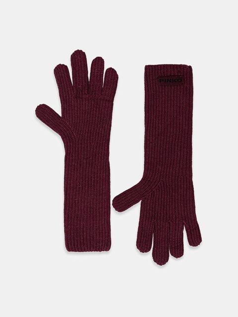 Pinko rękawiczki z dodatkiem wełny damskie kolor bordowy 105997 A2Z4 - zdjęcie produktu nr 1