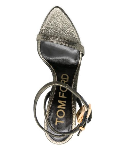 TOM FORD 115mm padlock stiletto heeled sandals - Gold