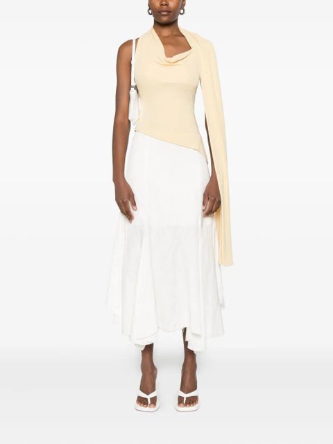 Aya Muse asymmetric draped-detail blouse - Neutrals