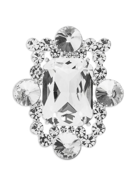 Self-Portrait embellished earrings - Silver