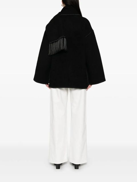 TOTEME scarf-detail coat - Black