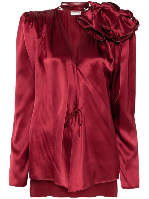 Magda Butrym silk flower blouse - Red - zdjęcie produktu nr 1