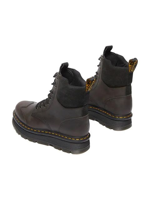 Dr. Martens workery skórzane Zebzag 8 Tie kolor brązowy na platformie lekko ocieplone DM32116733