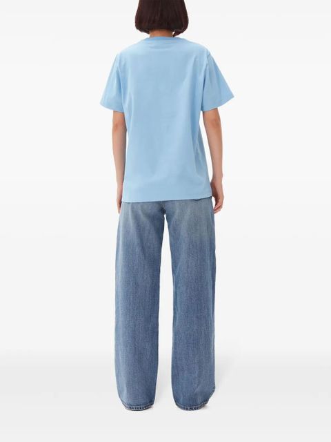 GANNI cotton round-neck t-shirt - Blue - zdjęcie produktu nr 2