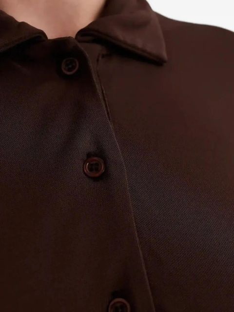 Aya Muse buttoned polo top - Brown