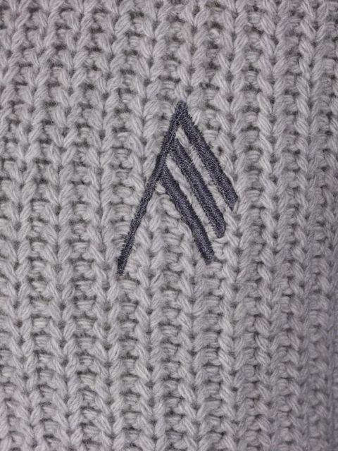 The Attico zip logo-embroidered sweater - Grey