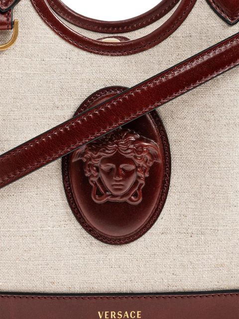 Versace small Rivière canvas tote bag - Neutrals