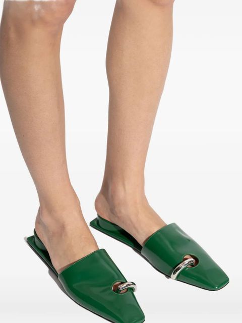 Tory Burch Pierced leather mules - Green
