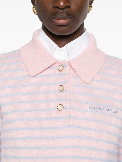 Casablanca logo-embroidered polo shirt - Pink