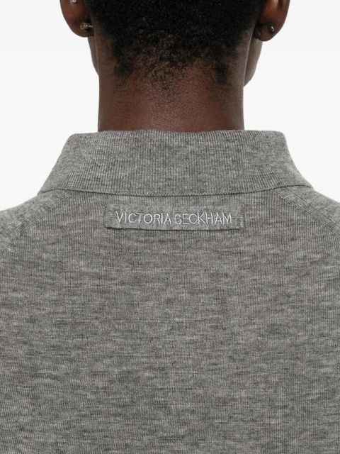 Victoria Beckham fine-knit polo shirt - Grey