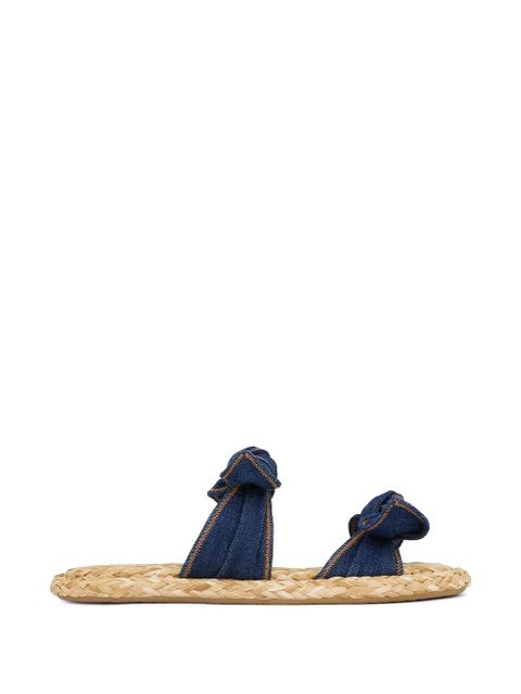 ZIMMERMANN Carousel bow-detail woven-sole flat sandals - Blue - zdjęcie produktu nr 1