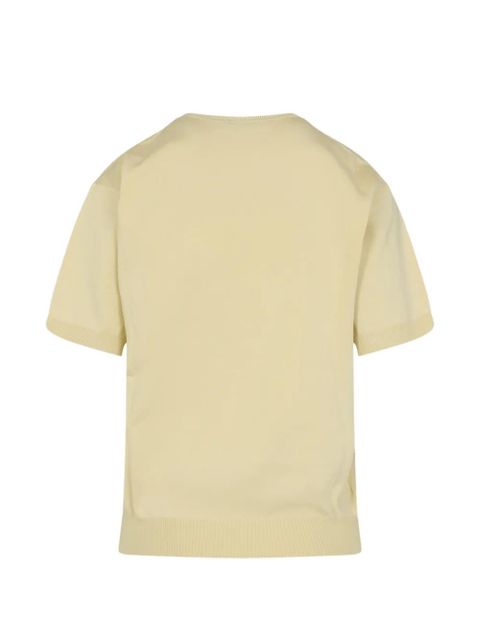 Prada logo -detail short-sleeved sweater - Yellow - zdjęcie produktu nr 2