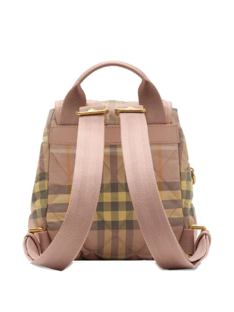 Burberry Horseshoe quilted check backpack mini bag - Pink - zdjęcie produktu nr 2