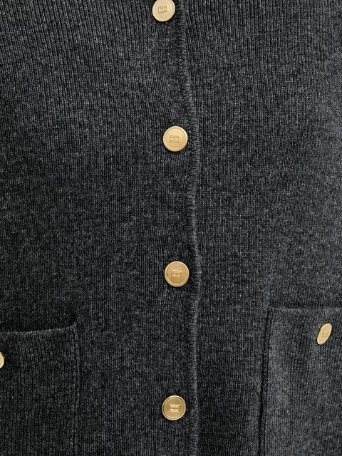 Tommy Hilfiger kardigan wełniany damski kolor szary lekki WW0WW46441