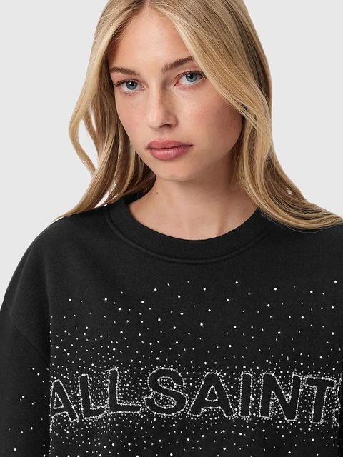 AllSaints bluza damska kolor czarny z aplikacją W052JE