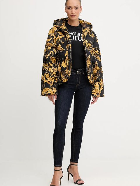 Versace Jeans Couture t-shirt bawełniany damski kolor czarny 79HAHE05 CJ00E - zdjęcie produktu nr 2