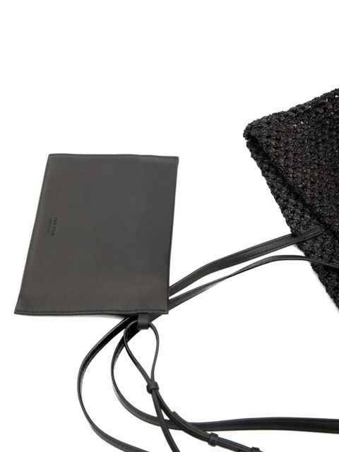 The Row crochet barn tote bag - Black