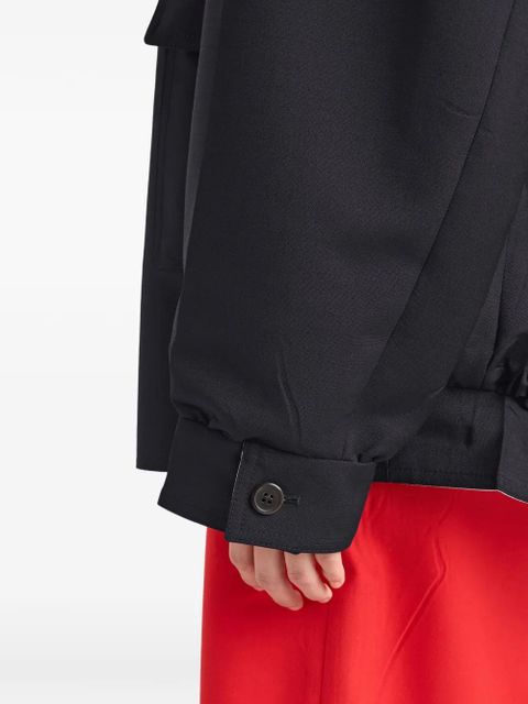 Prada kid-mohair and poplin jacket - Black