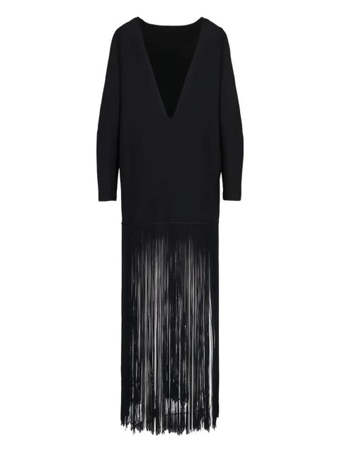 KHAITE Paley fringe-hem dress - Black - zdjęcie produktu nr 1