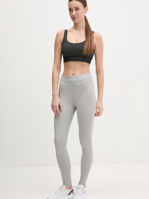 Calvin Klein Performance legginsy treningowe kolor szary z nadrukiem LVGWS5L609 - zdjęcie produktu nr 2