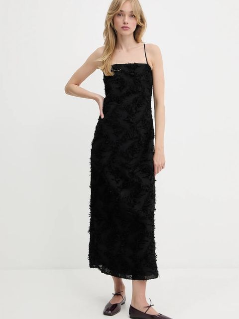 Samsoe Samsoe sukienka SALAZIO kolor czarny maxi prosta F25200087 - zdjęcie produktu nr 1