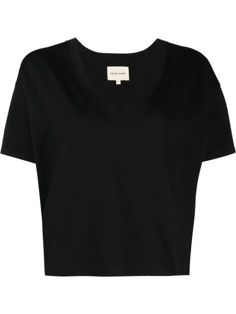 LouLou de Saison V-neck T-shirt - Black - zdjęcie produktu nr 1