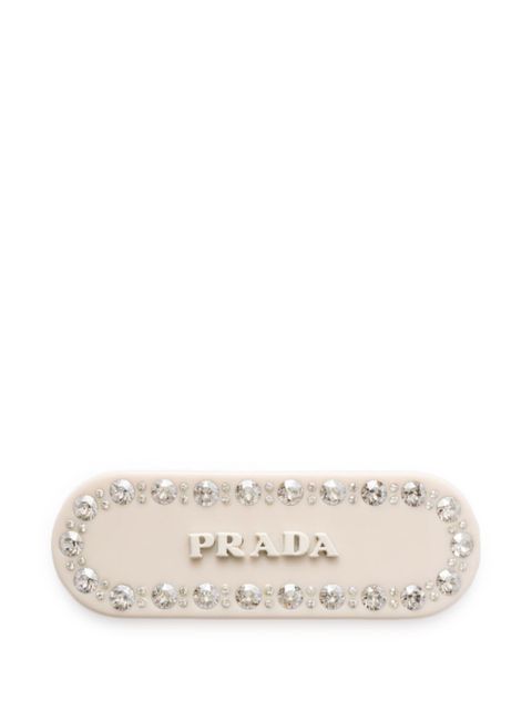 Prada logo-plaque hair clip - White - zdjęcie produktu nr 1