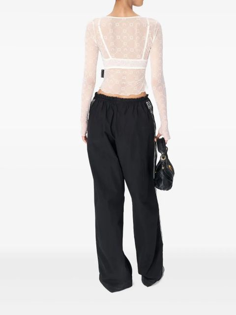 Marine Serre mesh cropped top - White