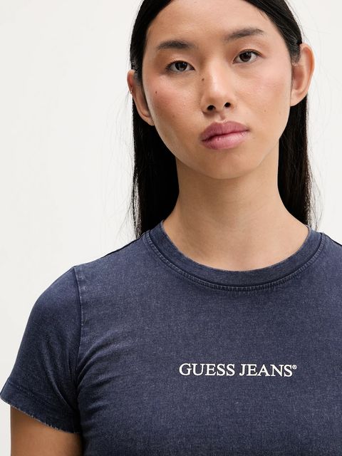 Guess Jeans t-shirt bawełniany damski kolor granatowy W5BI26 I3Z14