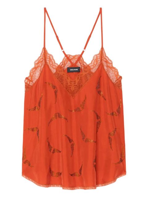 Zadig&Voltaire Christy lace strass top - Orange - zdjęcie produktu nr 1