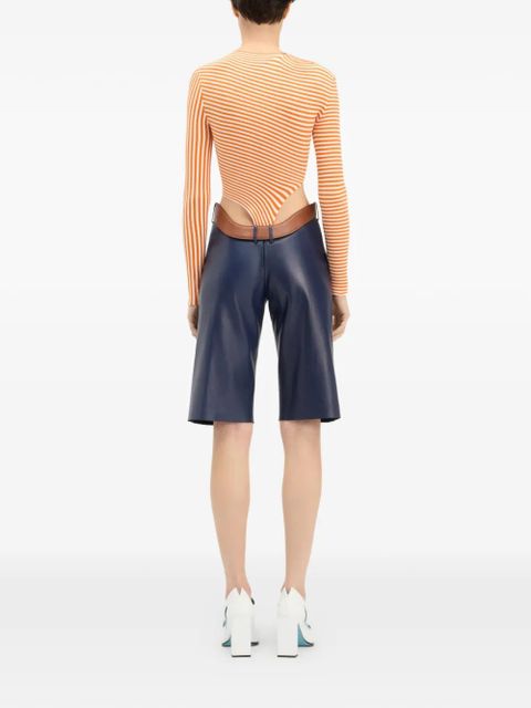 Jean Paul Gaultier striped asymmetric bodysuit - Orange