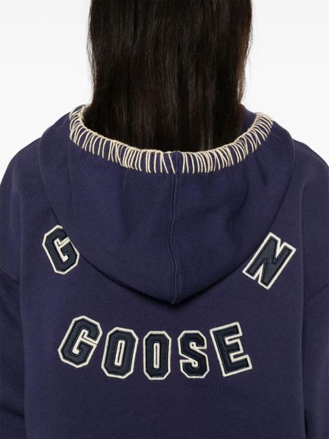 Golden Goose half-zip cropped hoodie - Blue