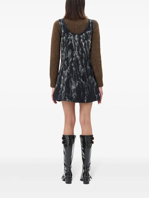 GANNI brushed-finish mini dress - Black