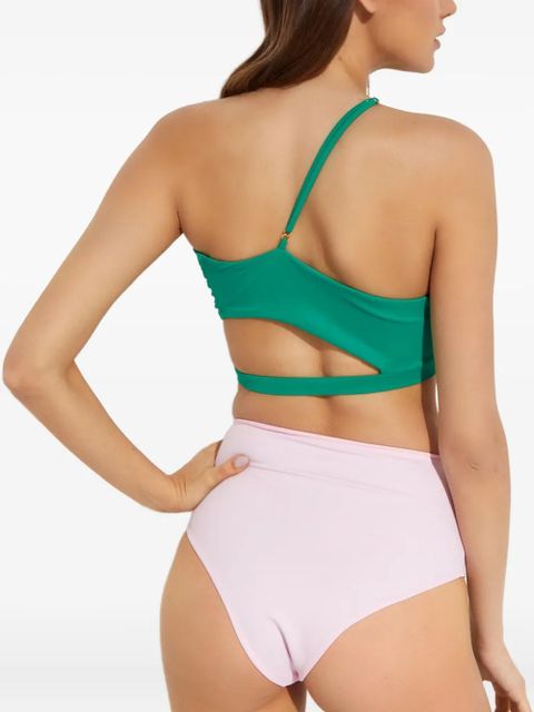 Agua By Agua Bendita asymmetric cutout ventura bikini top - Green
