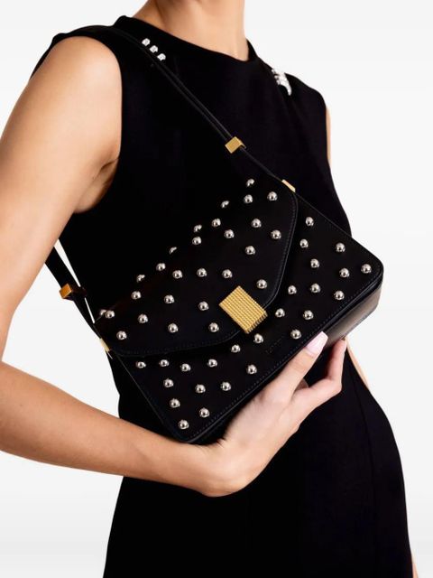 Lanvin small Concreto stud-embellished flap shoulder bag - Black