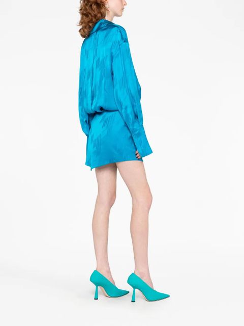 The Attico Sylvie satin jacquard minidress - Blue