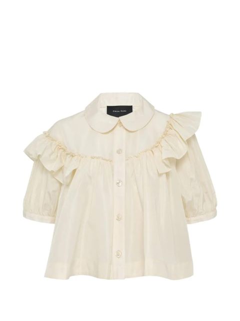 Simone Rocha puff sleeve ruffled blouse - Neutrals - zdjęcie produktu nr 1