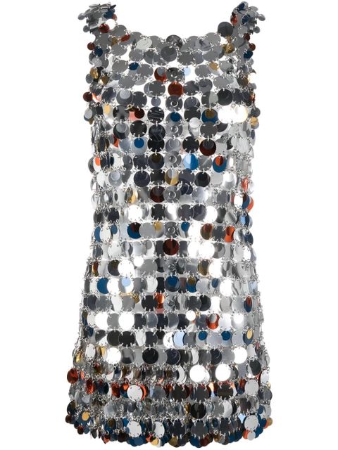 Rabanne sequin-embellished V-neck minidress - Silver - zdjęcie produktu nr 1