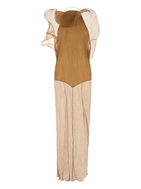 Magda Butrym ruffled crepe maxi dress - Neutrals - zdjęcie produktu nr 1