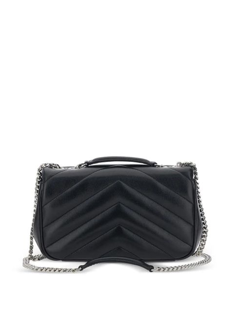 Saint Laurent small Loulou chevron logo-plaque shoulder bag - Black - zdjęcie produktu nr 2