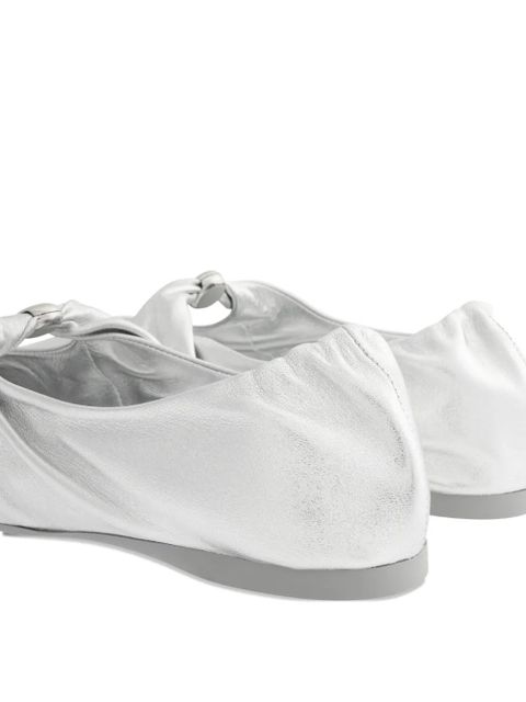 LOEWE leather ballerina shoes - Silver